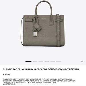 SOLD Yves Saint Laurent Baby Sac de jour croc embossed bag